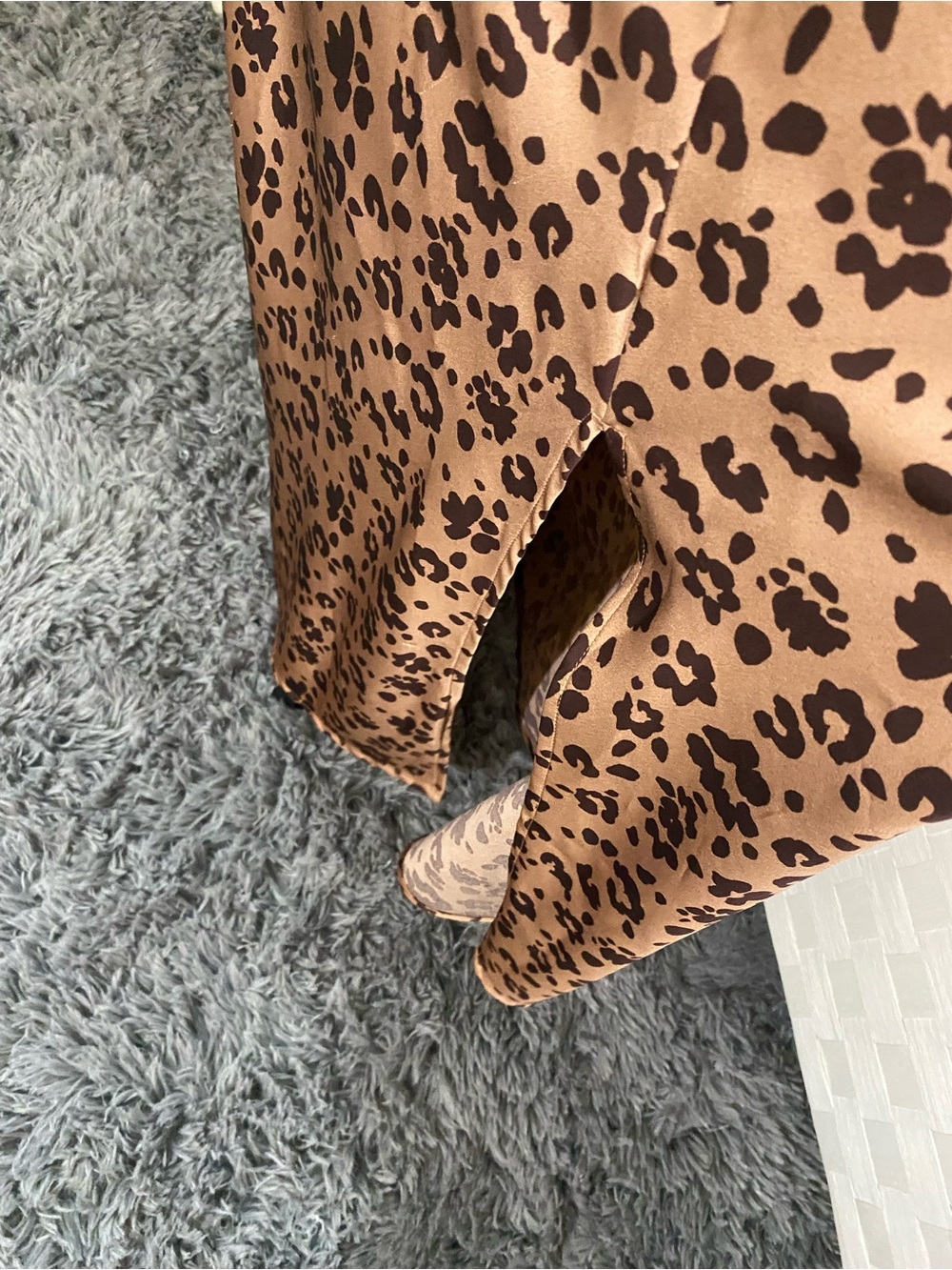 Leopard Print Slip Maxi Dress in Brown and Black XXL - Picture 6 of 9